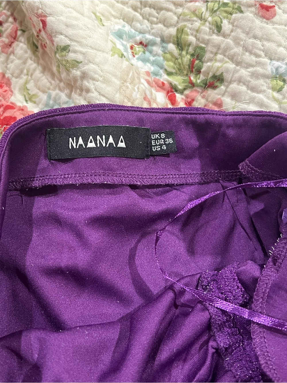 NaaNaa/ASOS Purple Two-Piece Ruched Crop Top & Skirt Set - Picture 3 of 5